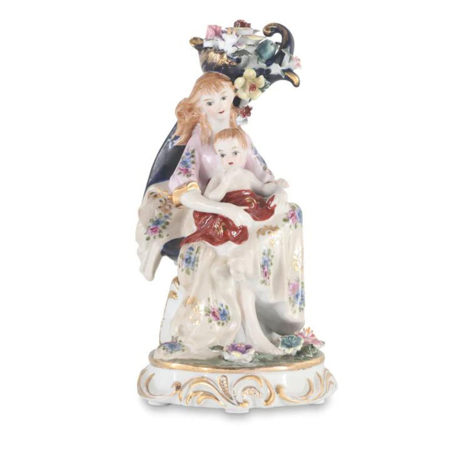 Rococo Porcelain Figurine Mother & Child