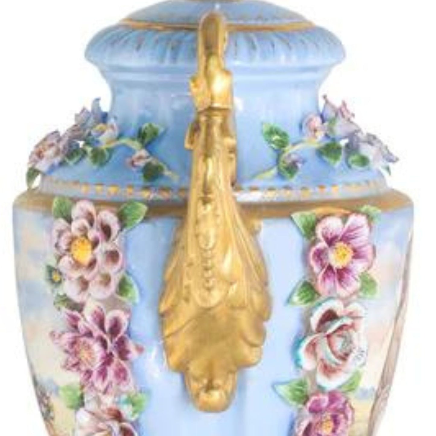 Baroque Hand-painted Motif Covered Jar