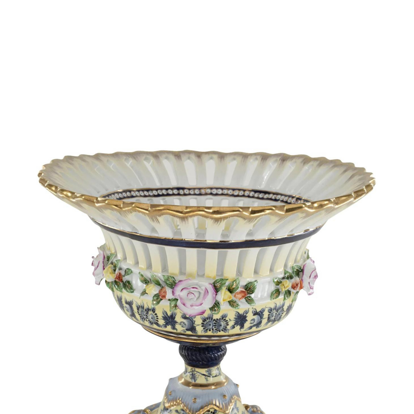 Yellow Hand-painted Floral Bowl