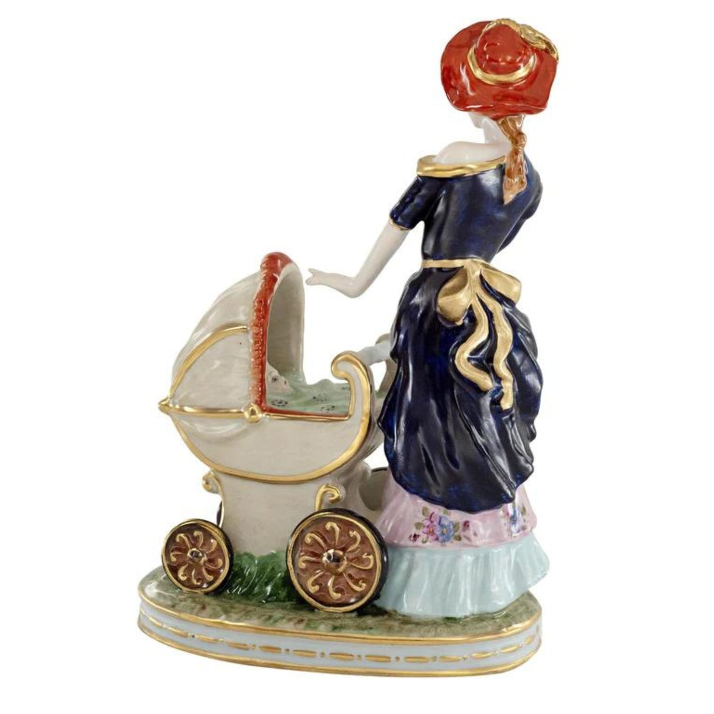 Mother With Stroller Porcelain Figurine