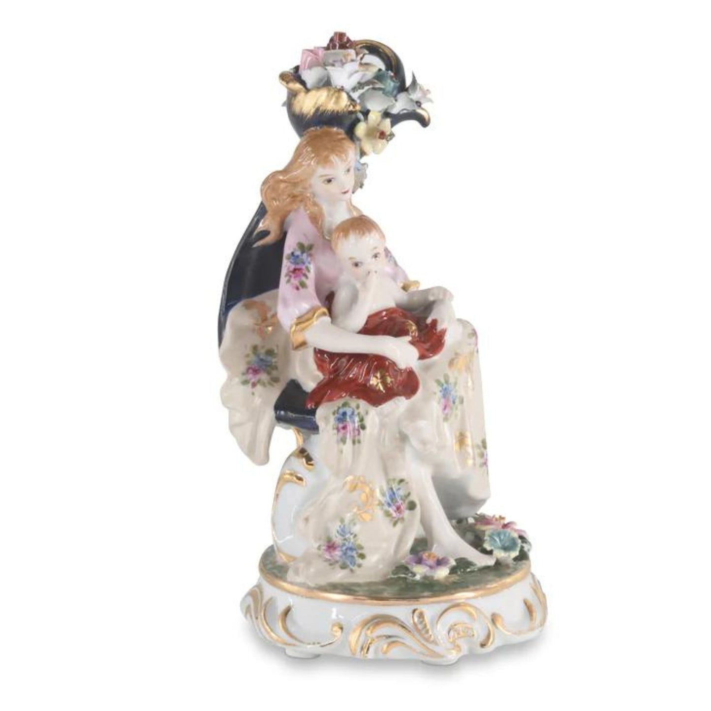 Rococo Porcelain Figurine Mother & Child