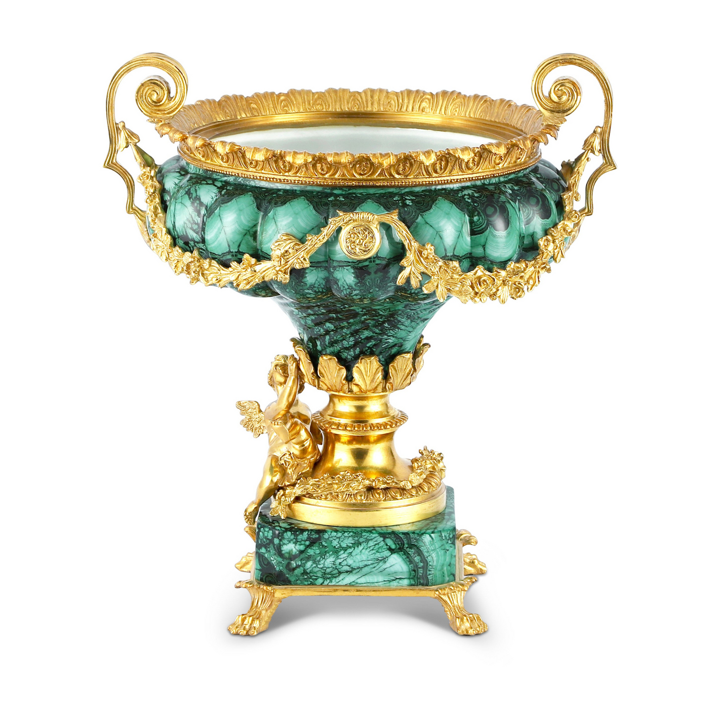 DECOELEVEN ™ Cherub Vase in Classic Green