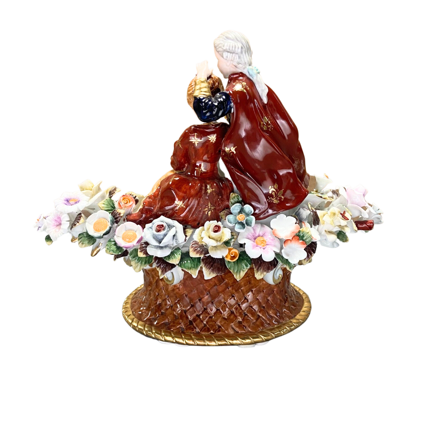 Courtship By Bed of Flowers Porcelain Figurine