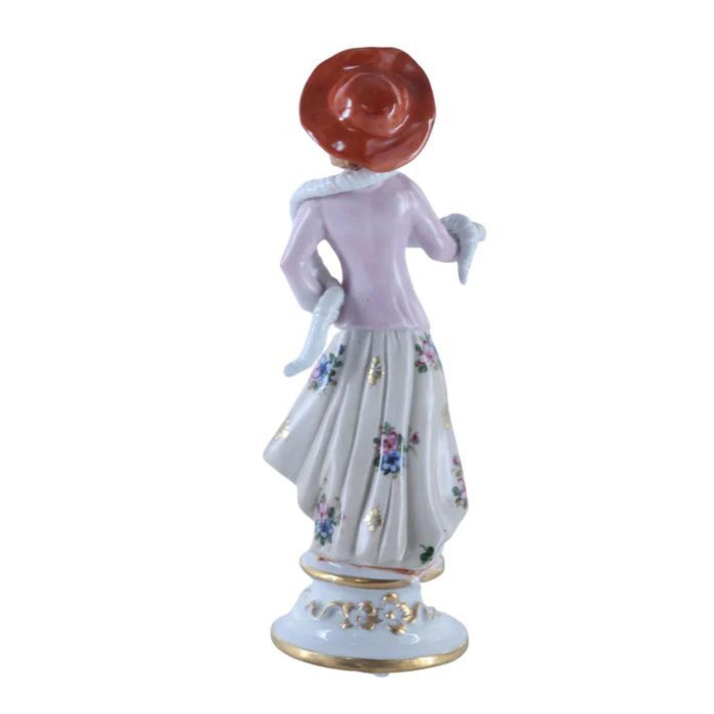 Rococo Style Lady With Snake Porcelain Figurine