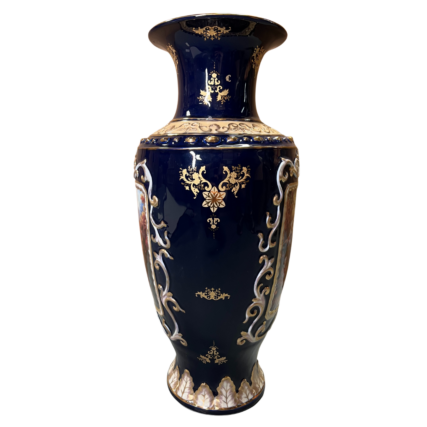 Hand-painted Cobalt Blue Vase