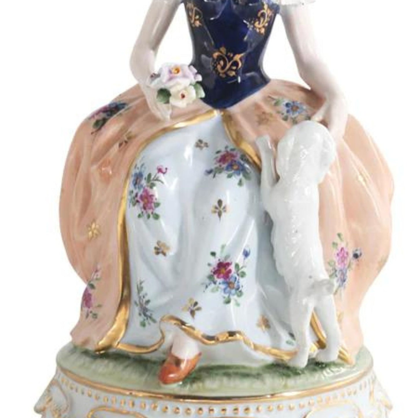 Lady With Her Dog Porcelain Figurine