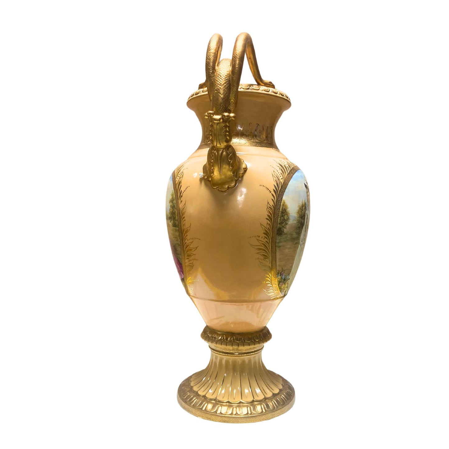 Hand-Painted Gold Rococo Style Vases