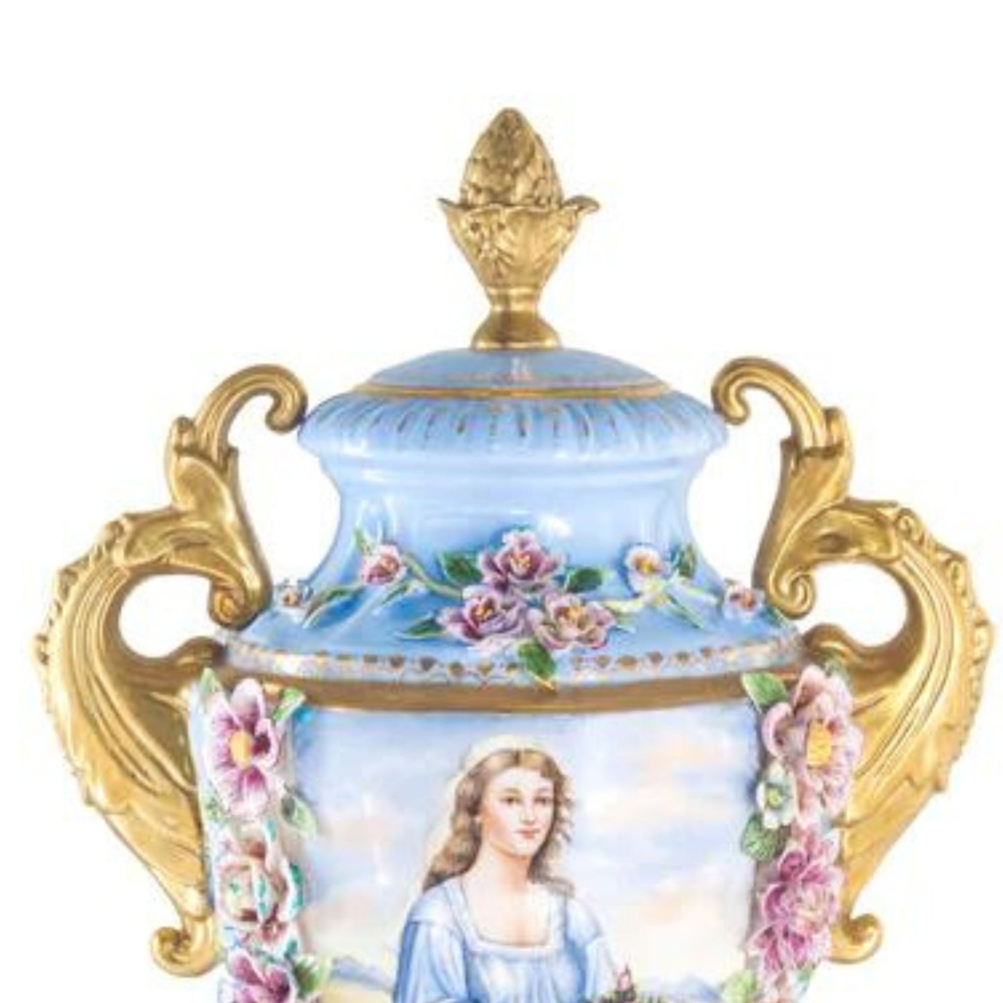 Baroque Hand-painted Motif Covered Jar