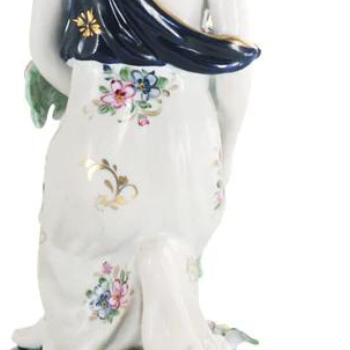 Woman Picking Flowers Porcelain Figurine