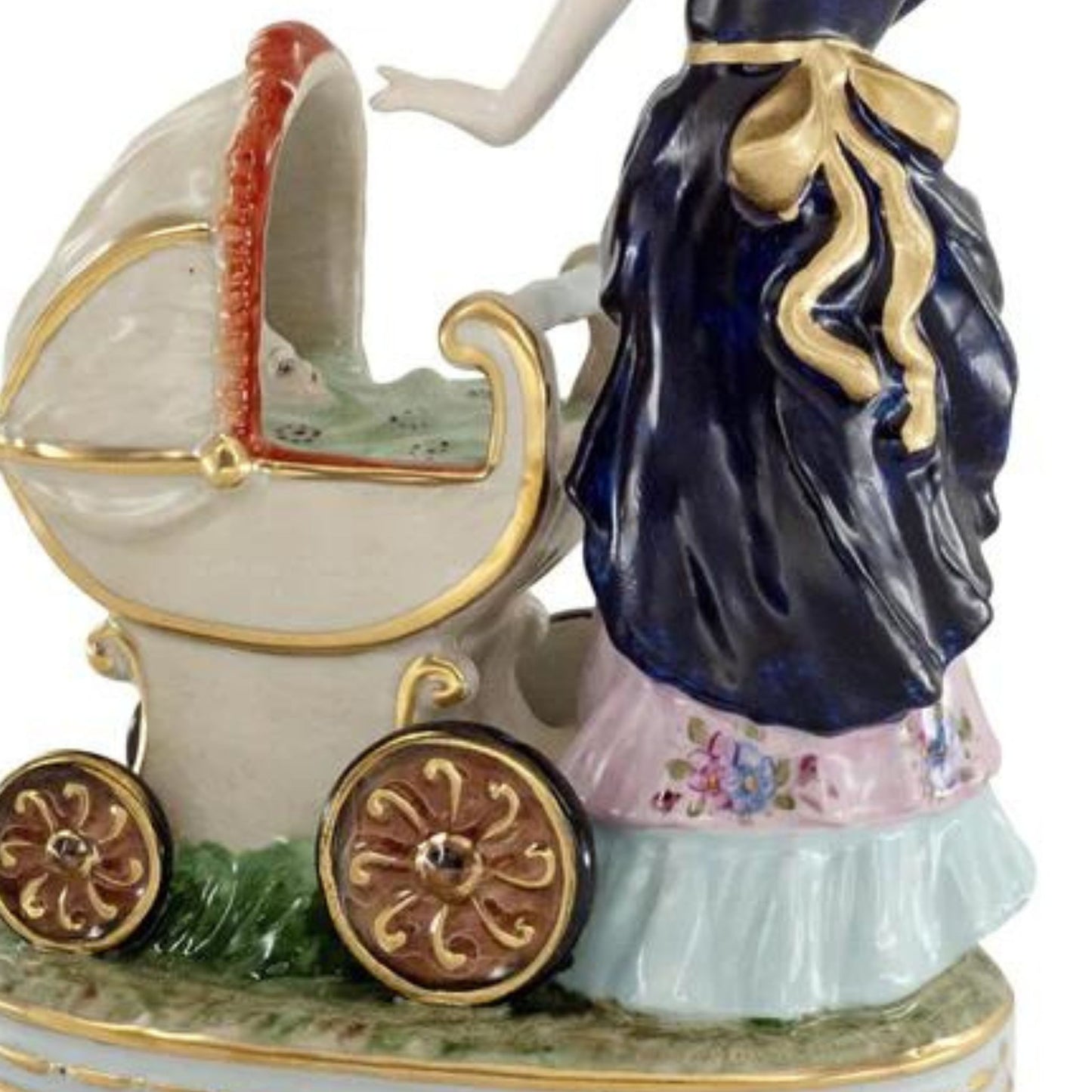 Figura Porcelana Madre Con Cochecito