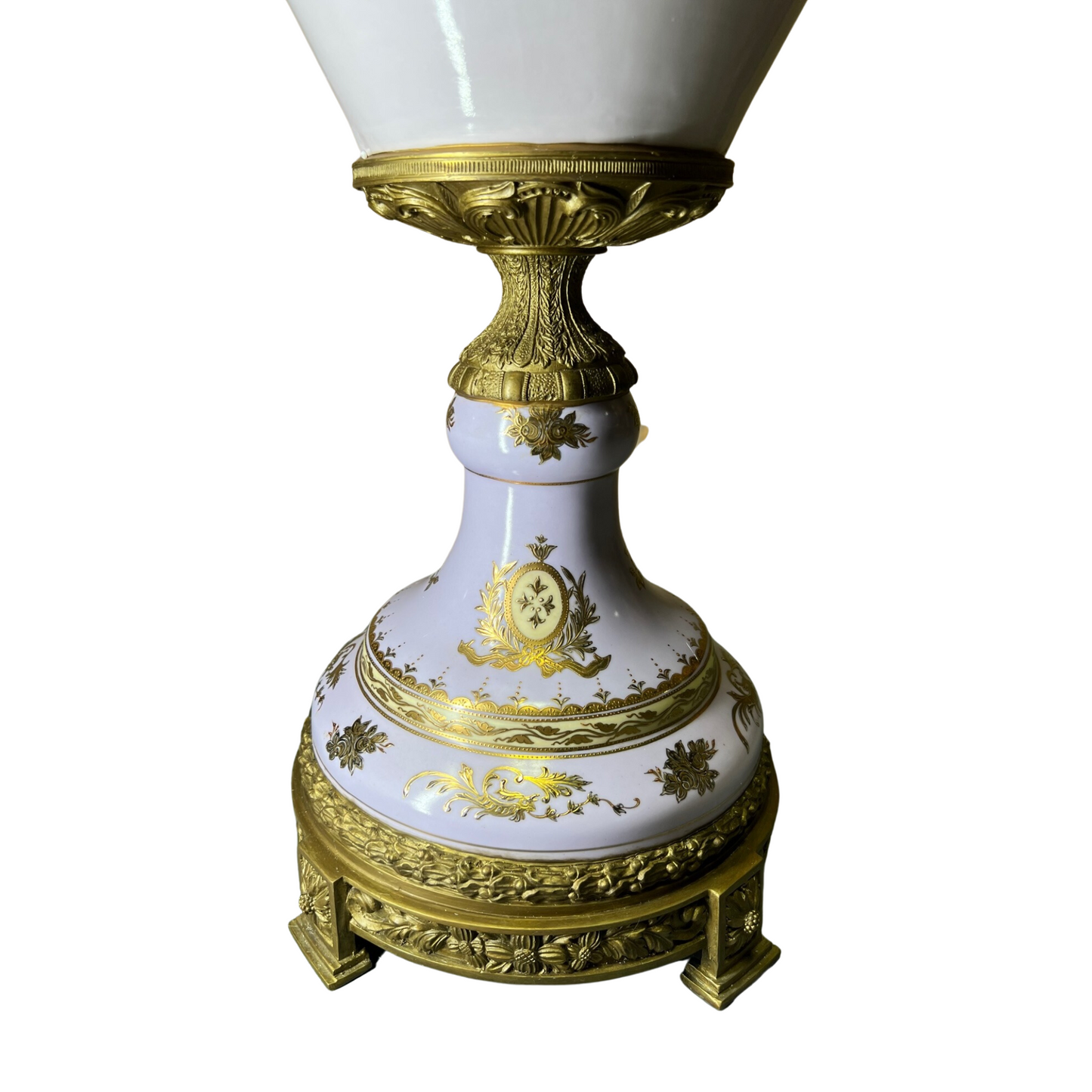 Baby Pink Louis XV Style Porcelain & Bronze Urn
