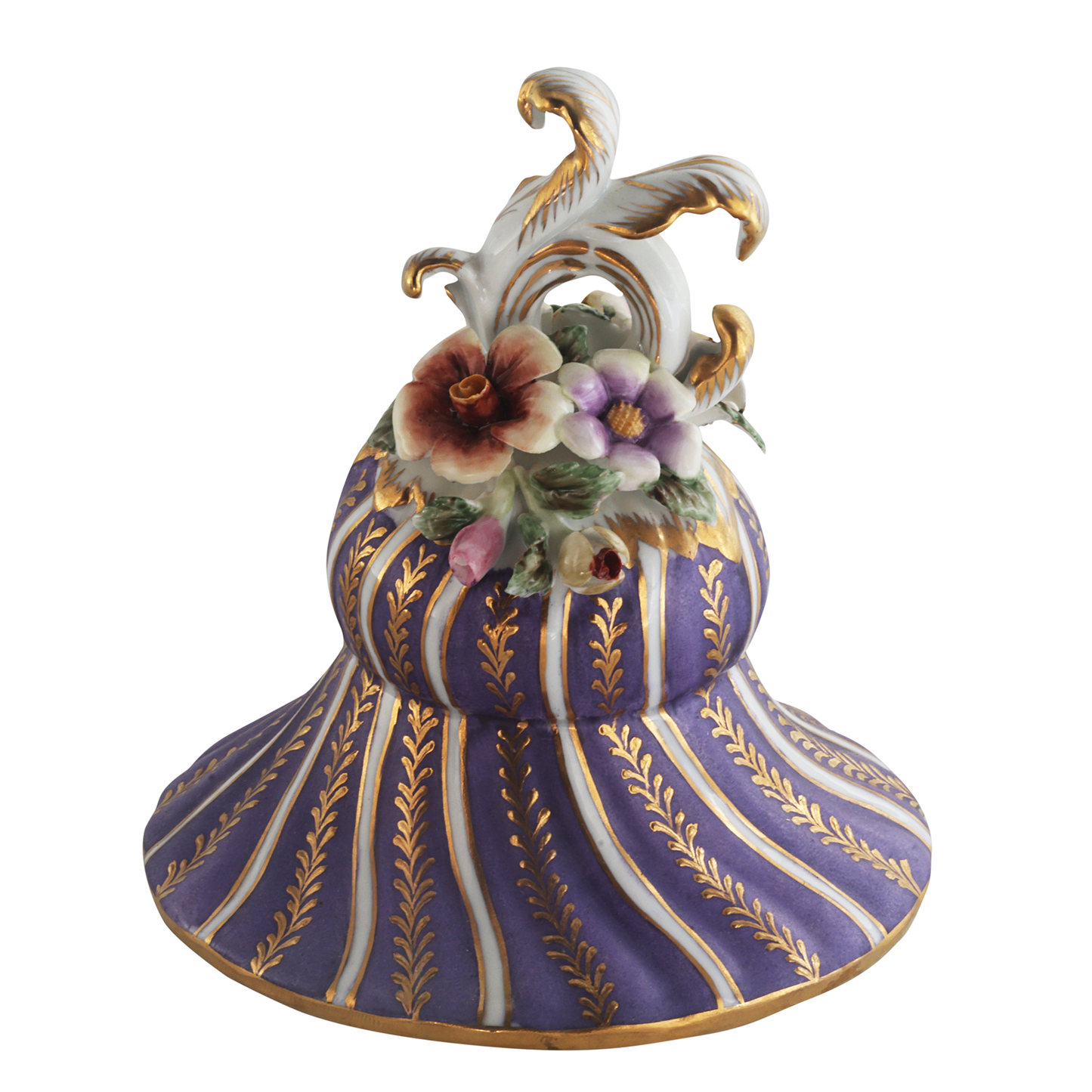 Hand-painted Rococo Porcelain Flower Handle Urn