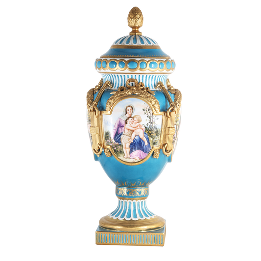 Hand Painted Rococo Style Porcelain Vase