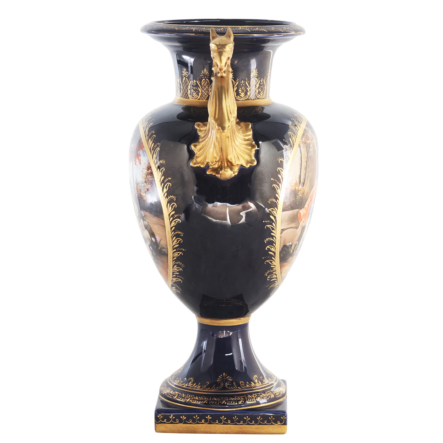 Bronze Animal Handle Porcelain Vase