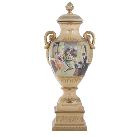 Gorgeous Hand-painted Porcelain And Bronze Vase