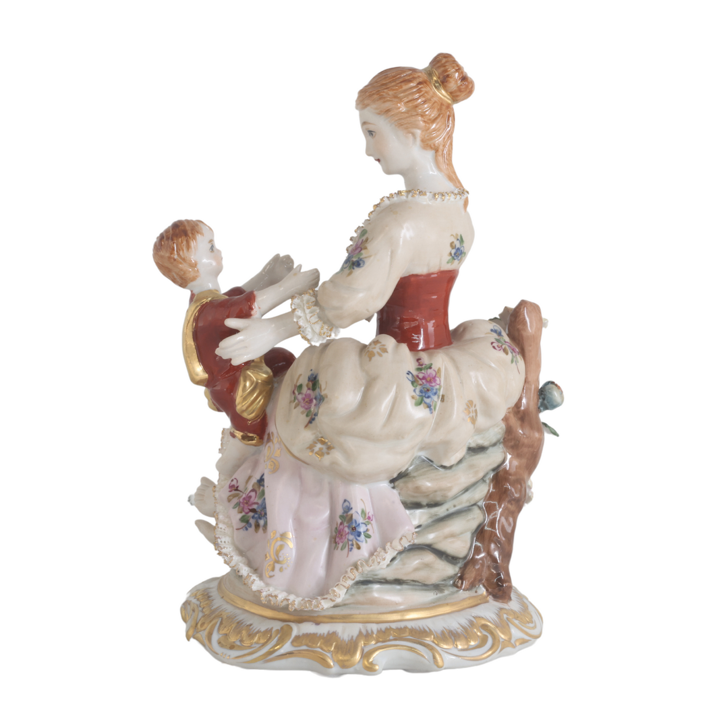 Mother and Child Net Lace Porcelain Figurine