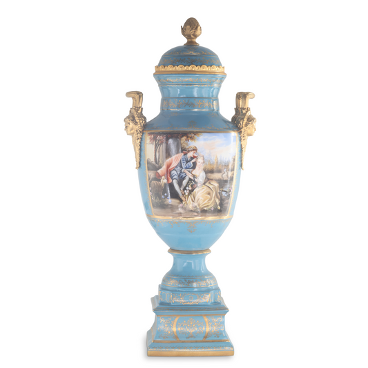 Gorgeous Hand-painted Porcelain And Bronze Vase