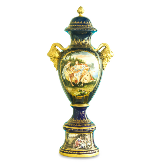 Rococo Style Hand-Painted Porcelain Vase