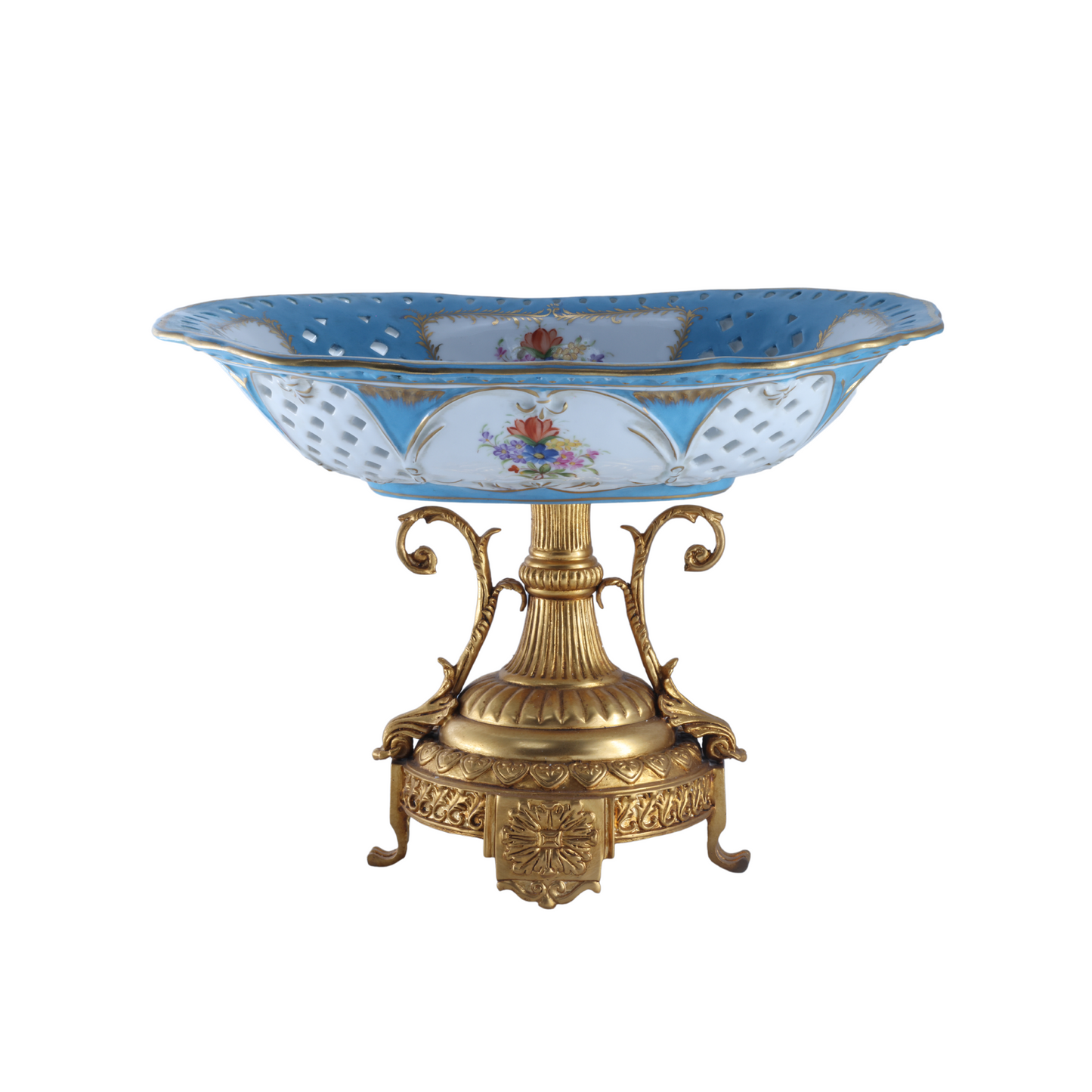 Oval Fruit Bowl With Baroque Floral Motif