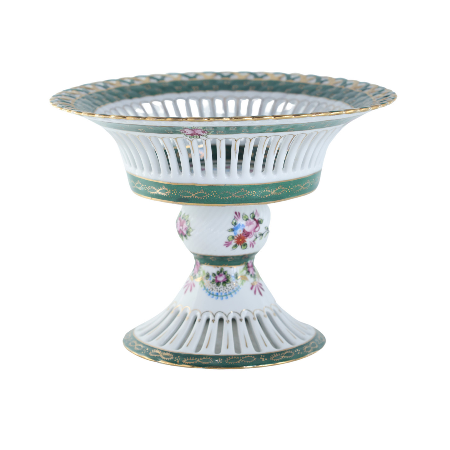 Hand-painted Decorative Fruit Bowl with Flower Motif