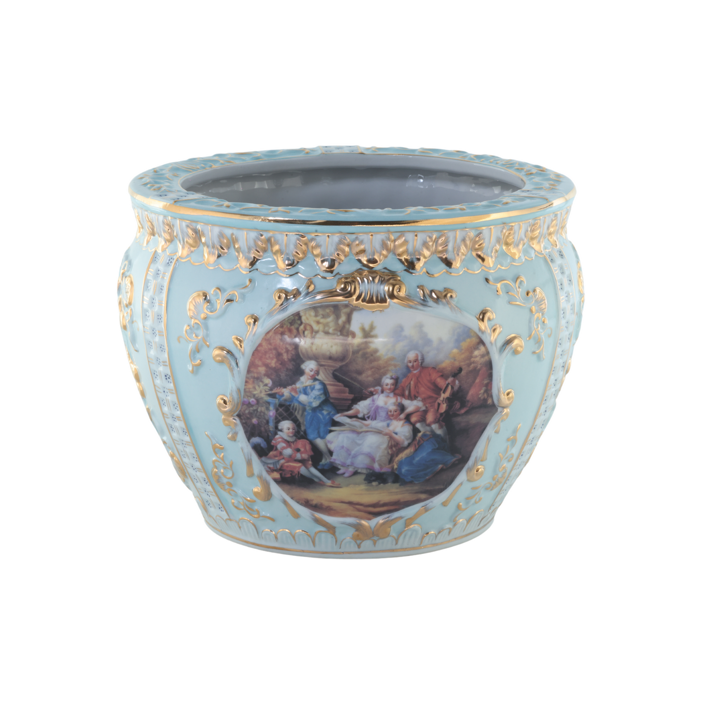 Rococo Planter Pot in Teal