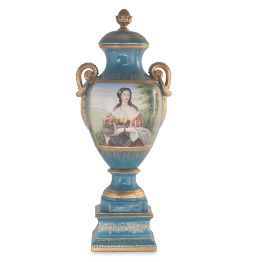 Gorgeous Hand-painted Porcelain And Bronze Vase