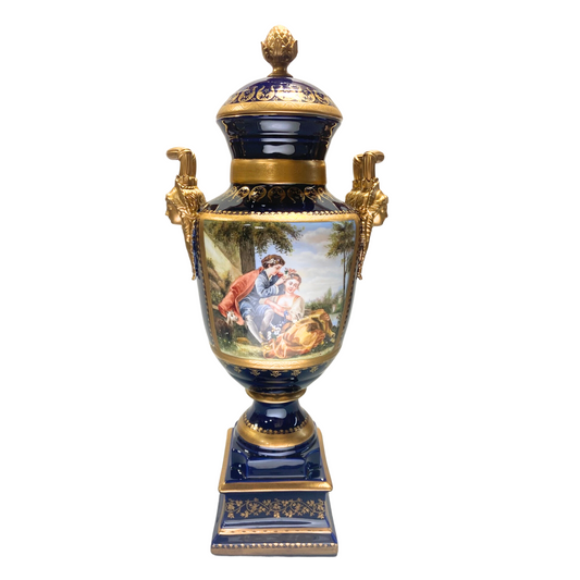 Gorgeous Hand-painted Porcelain And Bronze Vase