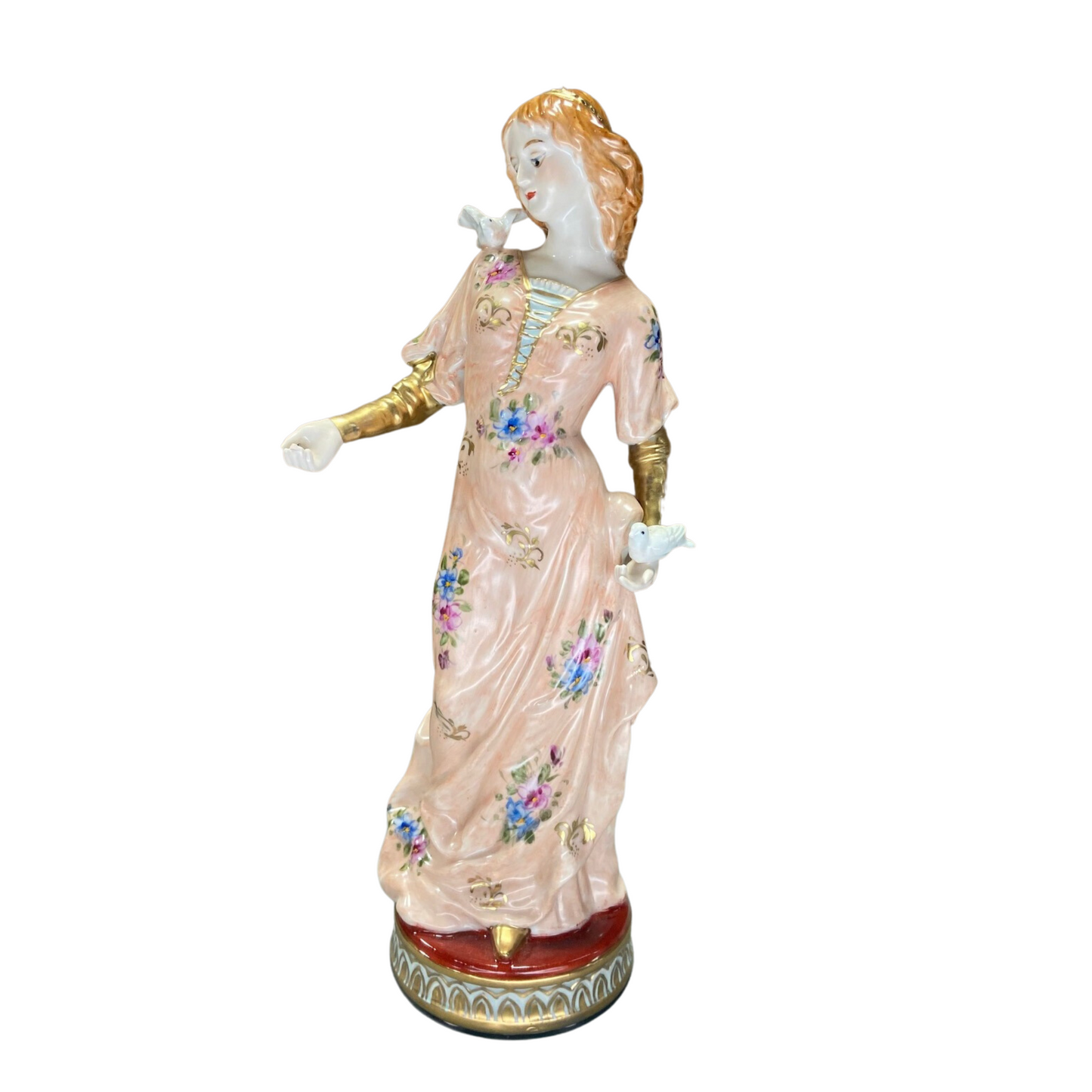 Figura Mujer Con Paloma Porcelana