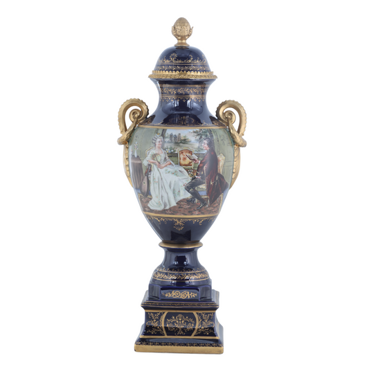 Gorgeous Hand-painted Porcelain And Bronze Vase