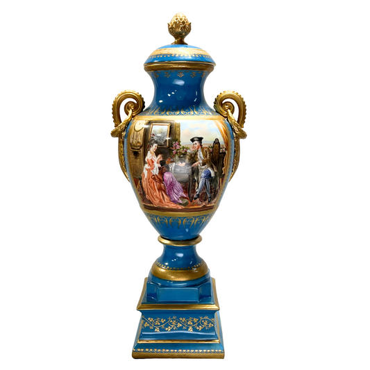 Gorgeous Hand-painted Porcelain And Bronze Vase