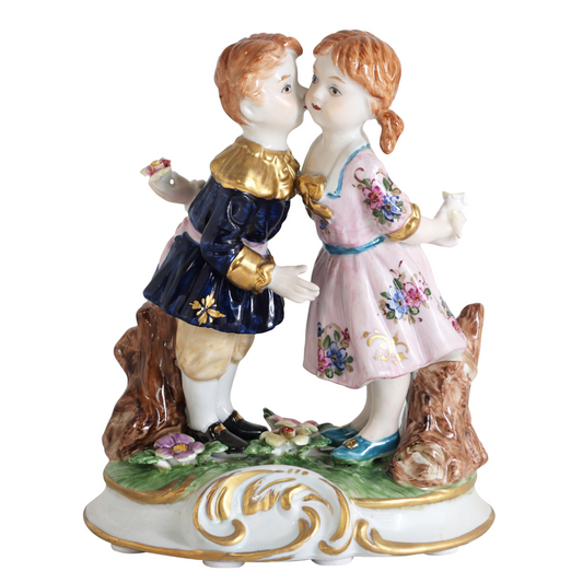 Romantic Young Love Porcelain Figurine Pair