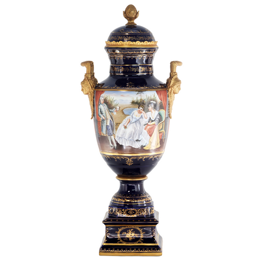 Gorgeous Hand-painted Porcelain And Bronze Vase