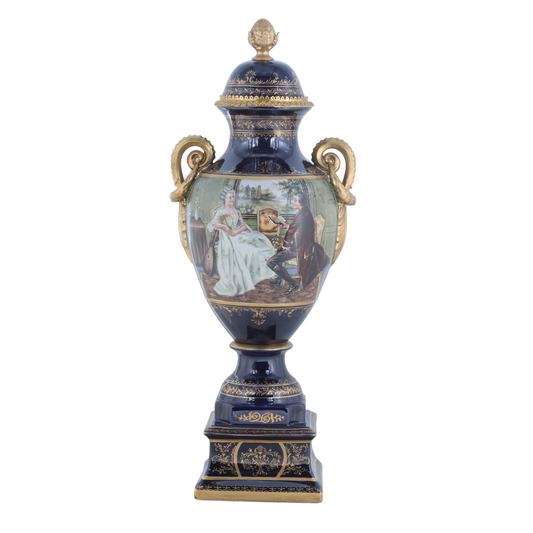 Gorgeous Hand-painted Porcelain And Bronze Vase