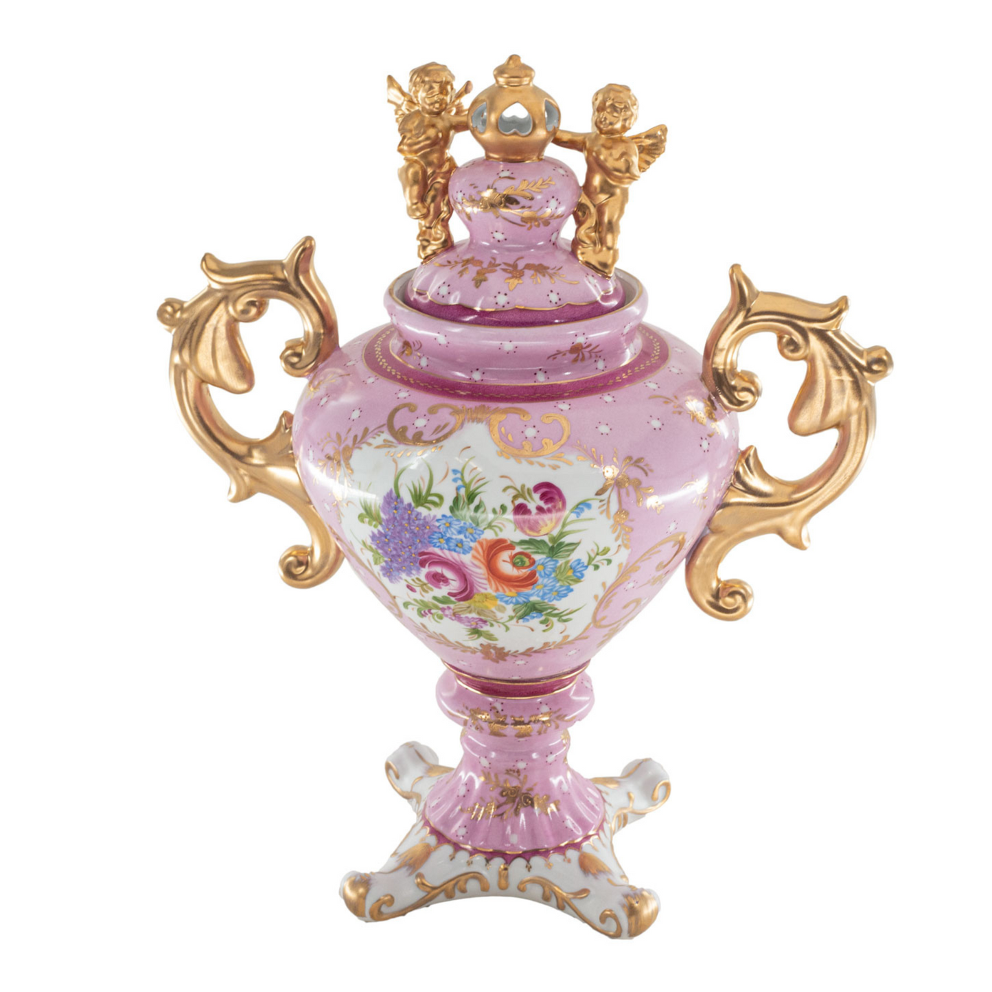 Cherub Hand-painted Porcelain Vase