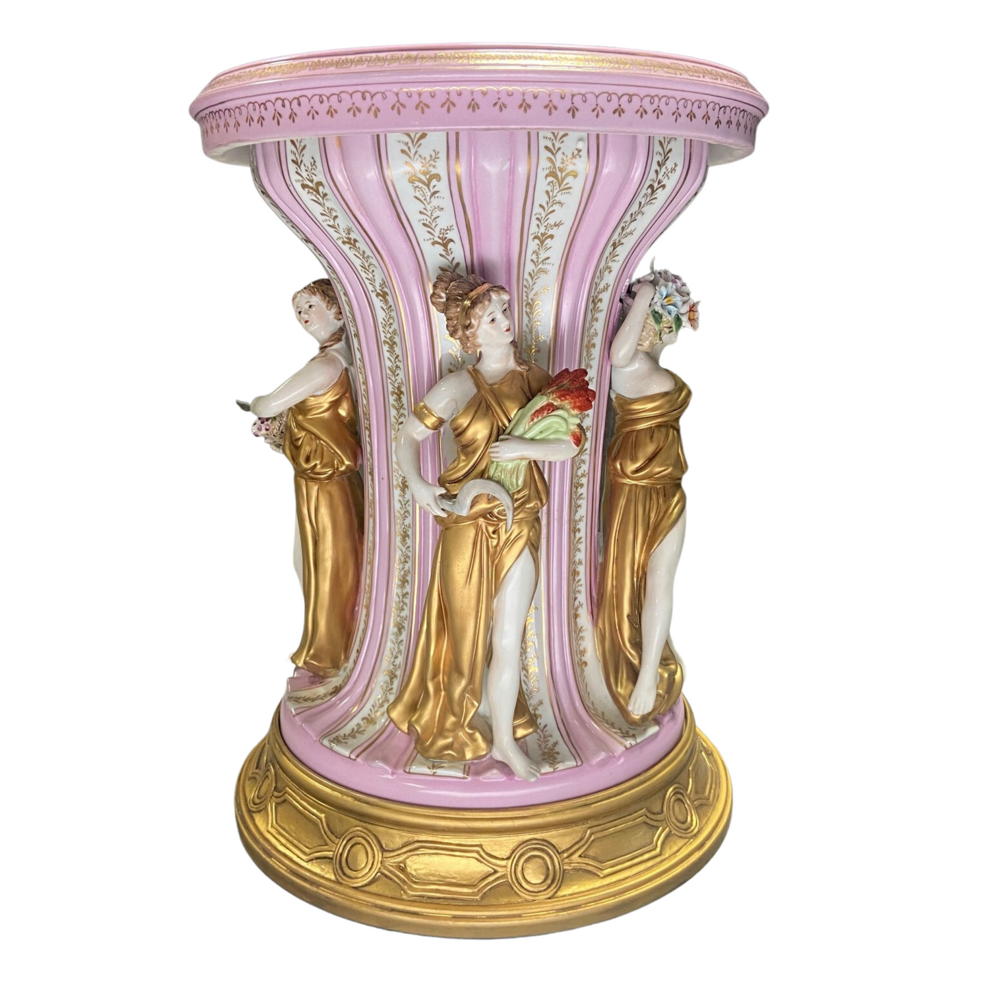 Three Muses Hand-painted Porcelain Chair In Pink
