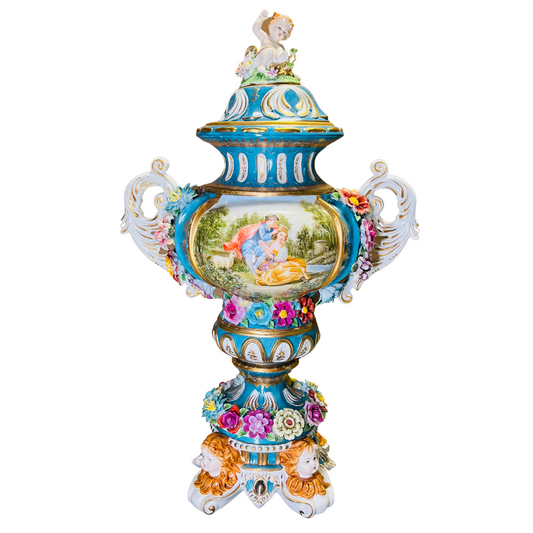 Rococo Three Dimensional Porcelain Flower Urn