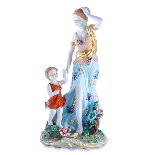 Figura de Porcelana Madre e Hijo