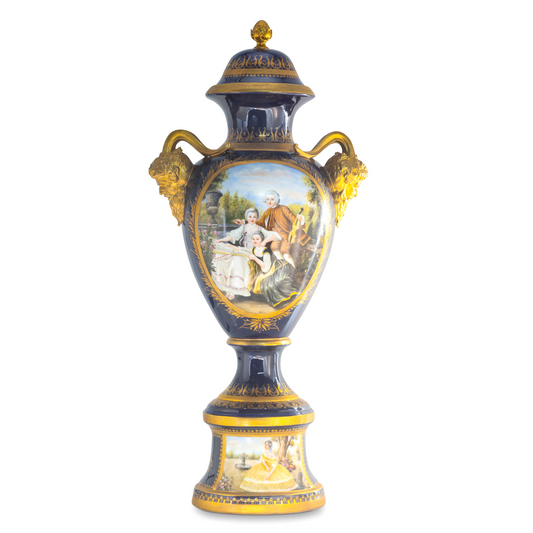 Rococo Style Hand-Painted Porcelain Vase