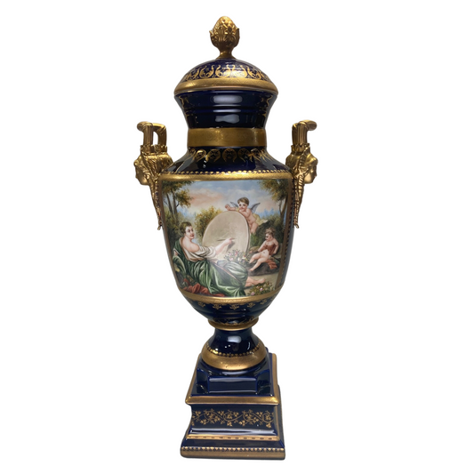 Gorgeous Hand-painted Porcelain And Bronze Vase