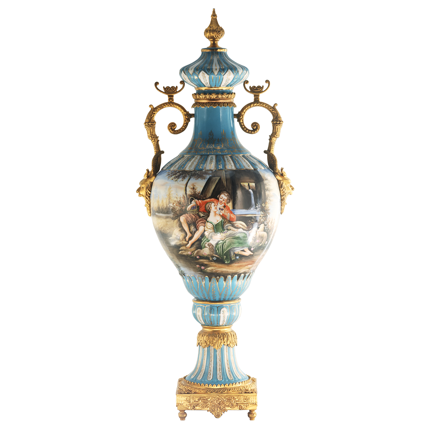Urna de porcelana ornamentada detallada