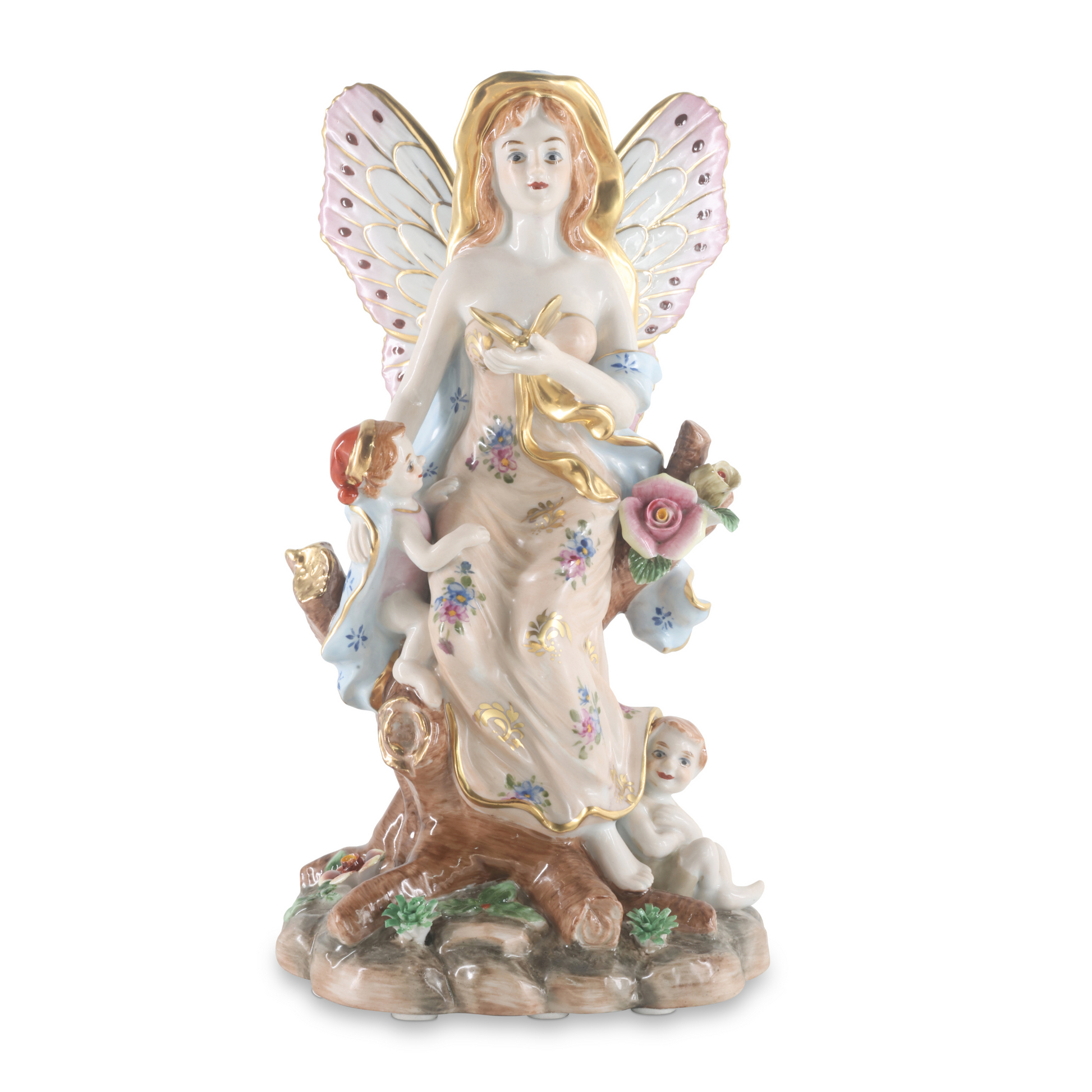 Hand-painted porcelain figurine in Rococo style