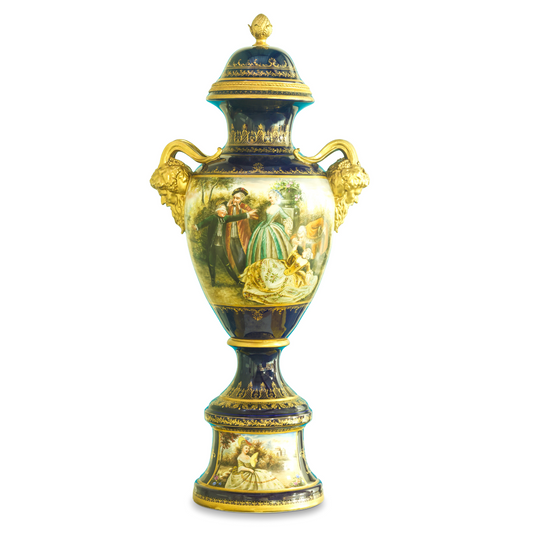 Rococo Style Hand-Painted Porcelain Vase