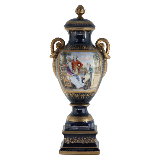 Gorgeous Hand-painted Porcelain And Bronze Vase