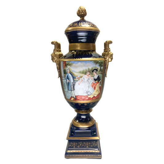 Gorgeous Hand-painted Porcelain And Bronze Vase