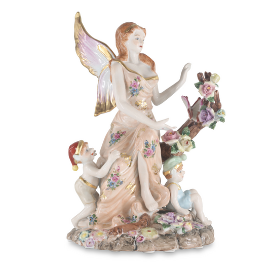 Figura de Porcelana Ángel con Querubín