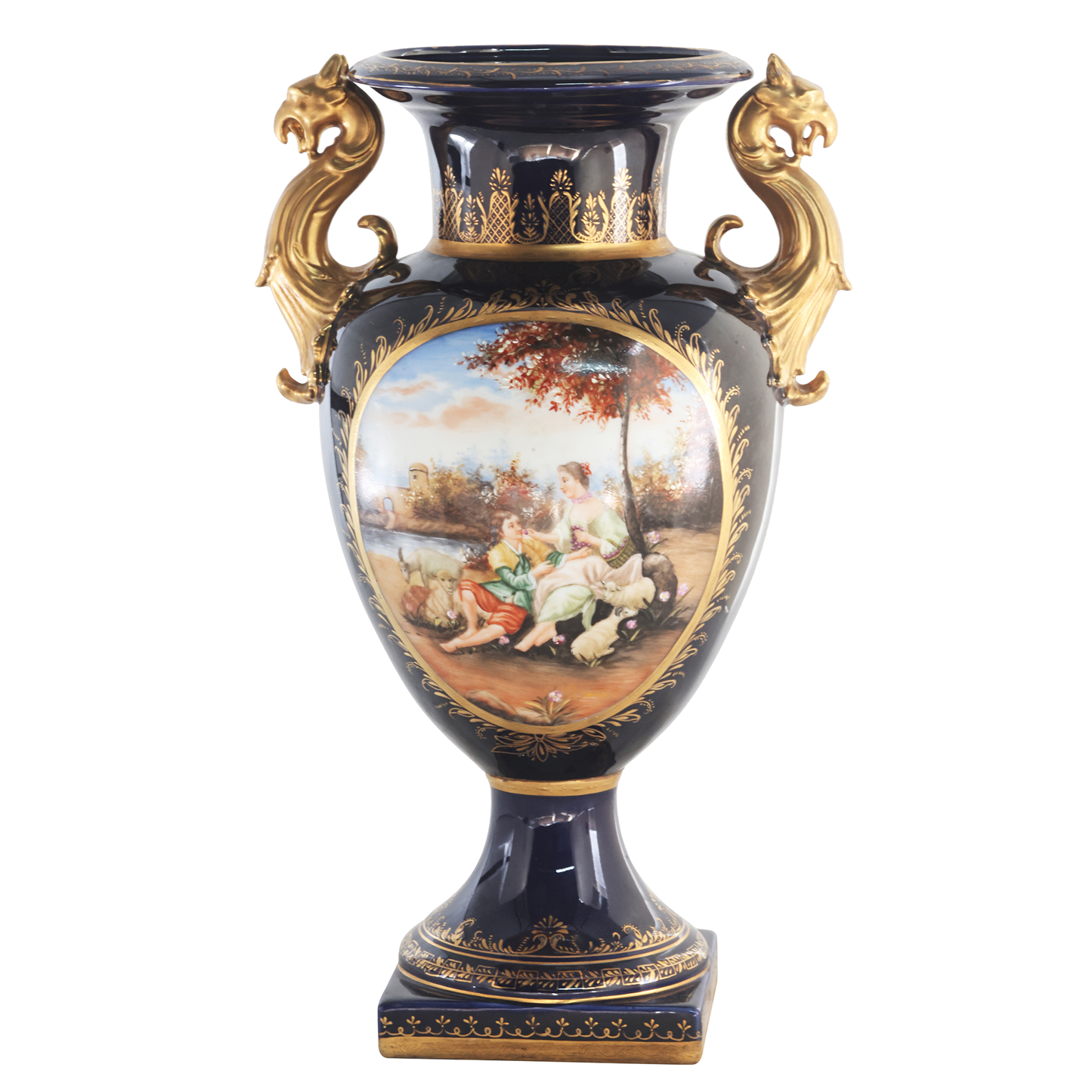 Bronze Animal Handle Porcelain Vase