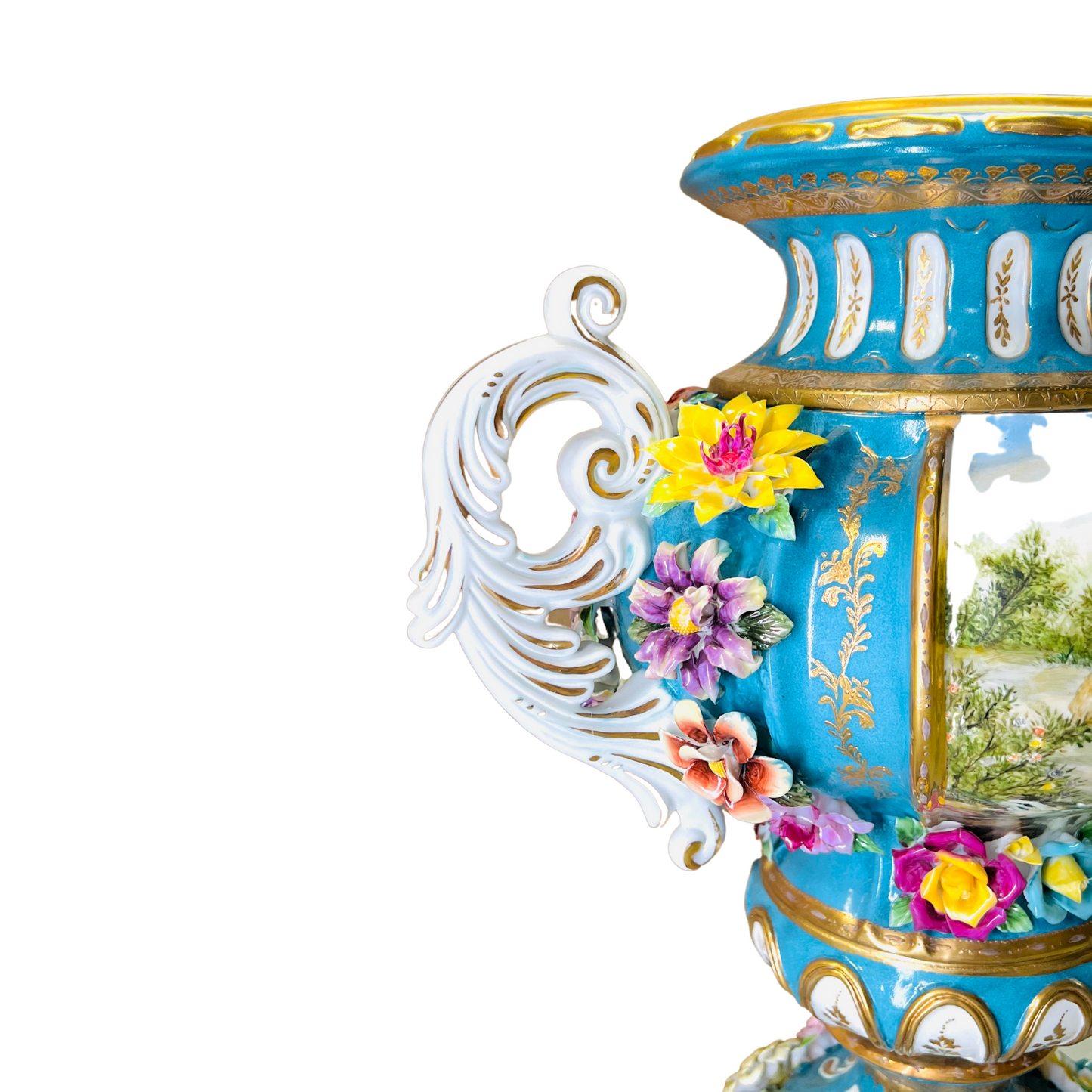 Urna de flor de porcelana tridimensional rococó