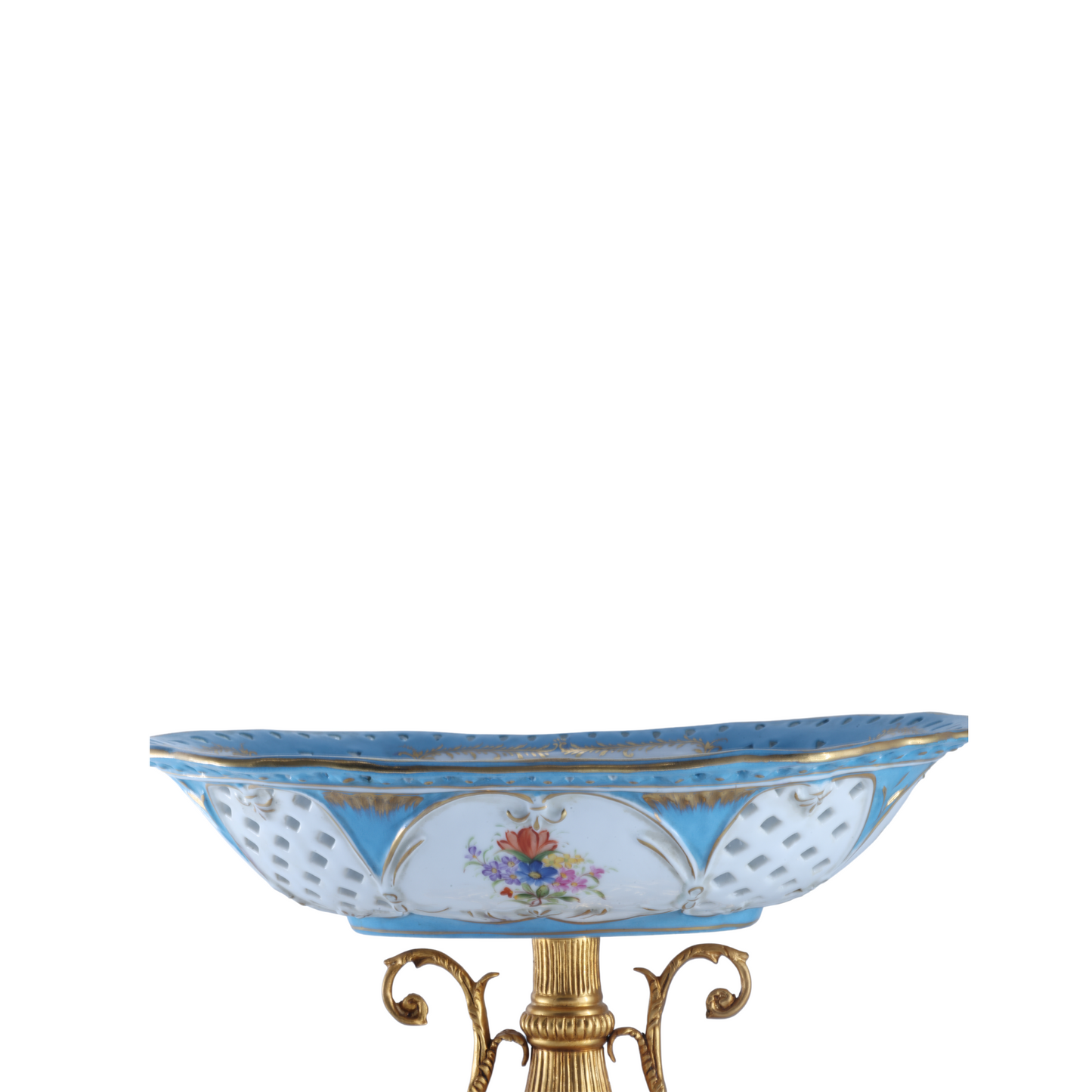 Oval Fruit Bowl With Baroque Floral Motif