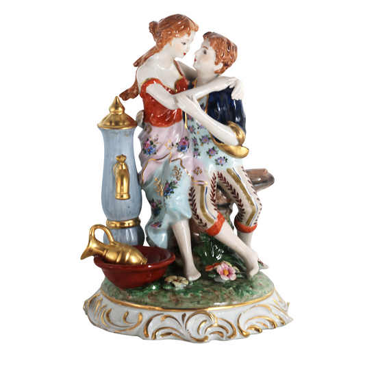 Young Lovers Porcelain Figurine Pair