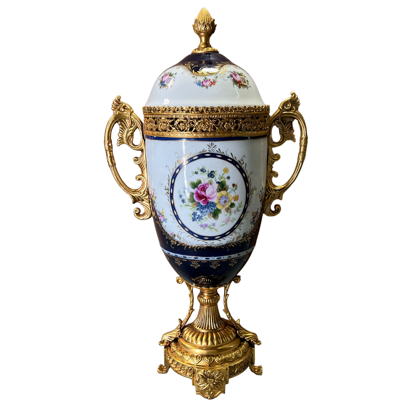 Baroque Elegance: Exceptional Blue Porcelain Jar